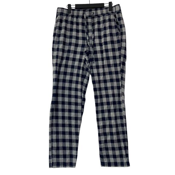 J. Crew Men's Pajama Pants Size Medium Blue Plaid Cotton Drawstring Pull On blue - Picture 4 of 6